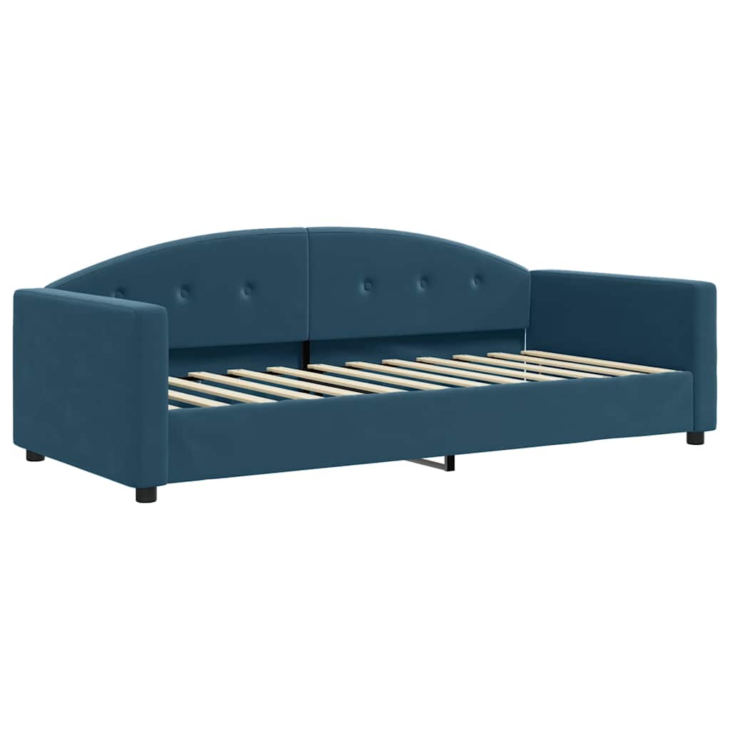 Daybed Extendable with Mattresses Blue 90x200 cm Velvet
