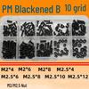 Black Round Head Phillips Screw Nut Set - PM Pan Head Machine Screws for Electronics & Computer Repair