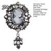 Anti-slip Brooch Women Retro Victorian Human Profile Rhinestone Decor Hollow
