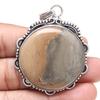 Pendant Polygram Jasper Gemstone Valentine'Day Gift Silver Jewelry 2.5"