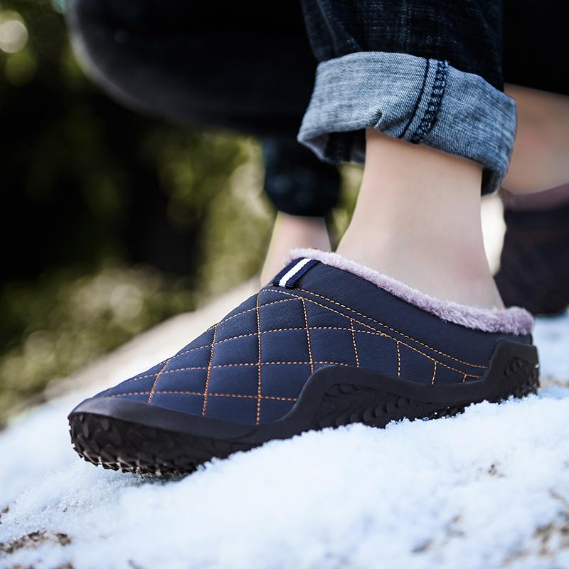 Fashion Big Size 39-48 Lazy Cotton Slippers Men Winter Outdoor Men Shoes WaterProof Cold-Proof Casual Shoes Men Plush Warm Man Footwear