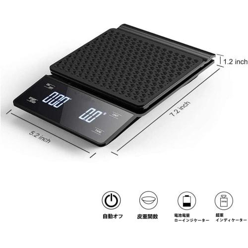 Gywjioy Coffee Scale with Timer, 3kg/0.1g High Precision, Drip Espresso Scale, Backlit LED Display (Japanese Instruction Manual Included)