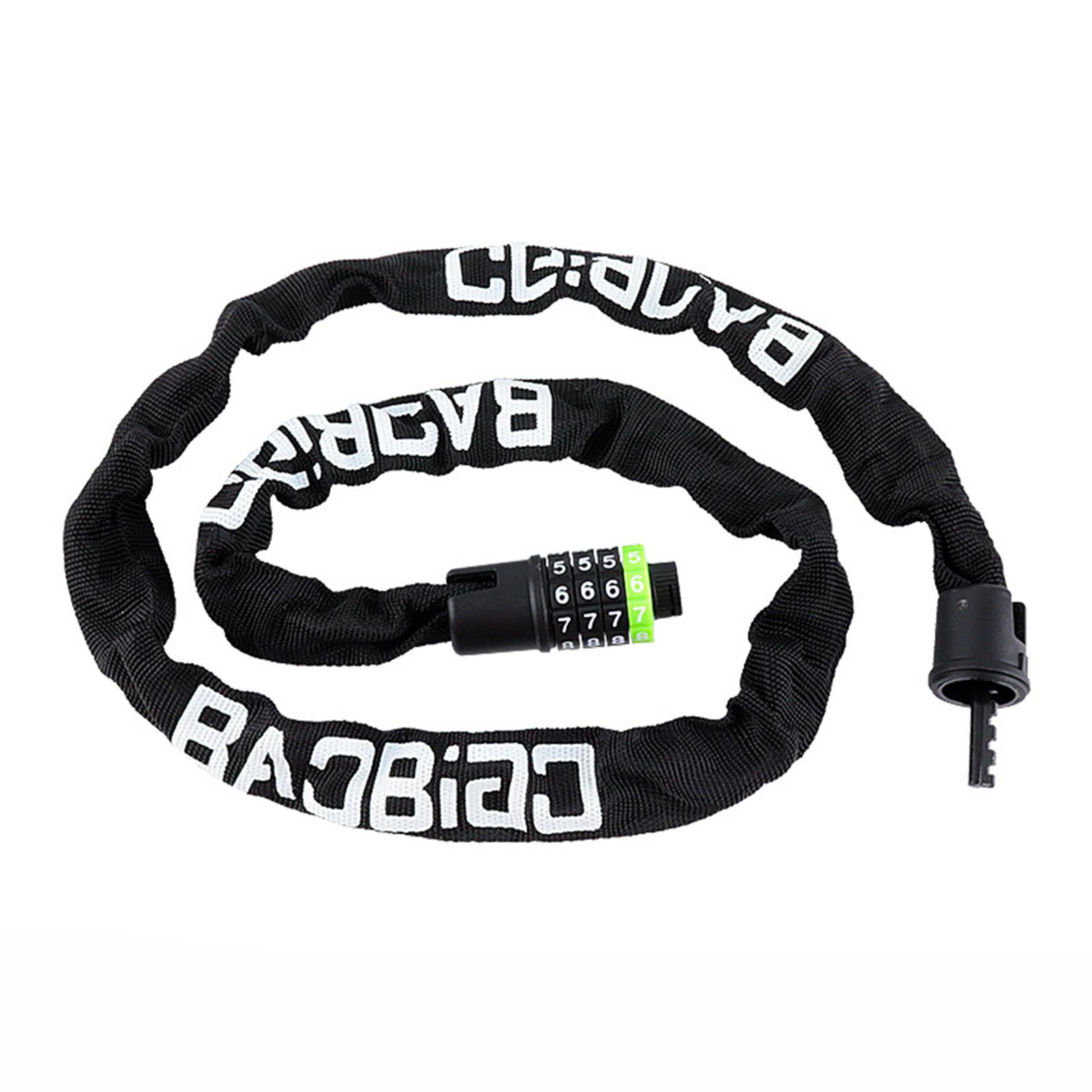 Heavy Duty Anti Cut Bicycle Lock with Password Braided Steel Cable Rustproof Waterproof Bike Chain Lock for Cycling Outdoor чёрный
