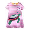 European Style Children's Summer Cotton Dresses - Girls' Short-Sleeved Printed Skirts for Small and Medium Kids.