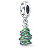 Christmas Charm Bead Component Bell Snowflake House Christmas Tree Elk Bead Components Pendant Bead Component Do It Yourself Copper Metal Bracelet