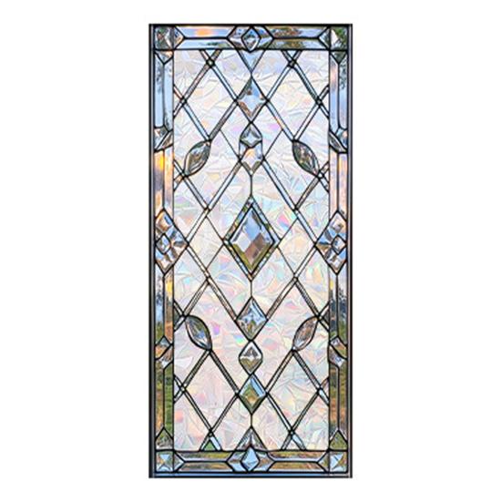 Stained Glass Window Film Geometric Patterns Window Clings Decorative Rainbow Static Glass Sticker