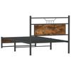 Bed Frame without Mattress Smoked Oak Finish 100x200 cm Wood Based Material