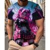 Men's Fashionable 3D Printed T-shirt, Suitable for Everyday Casual Wear, Breathable Summer Short-sleeved Crew Neck T-shirt.