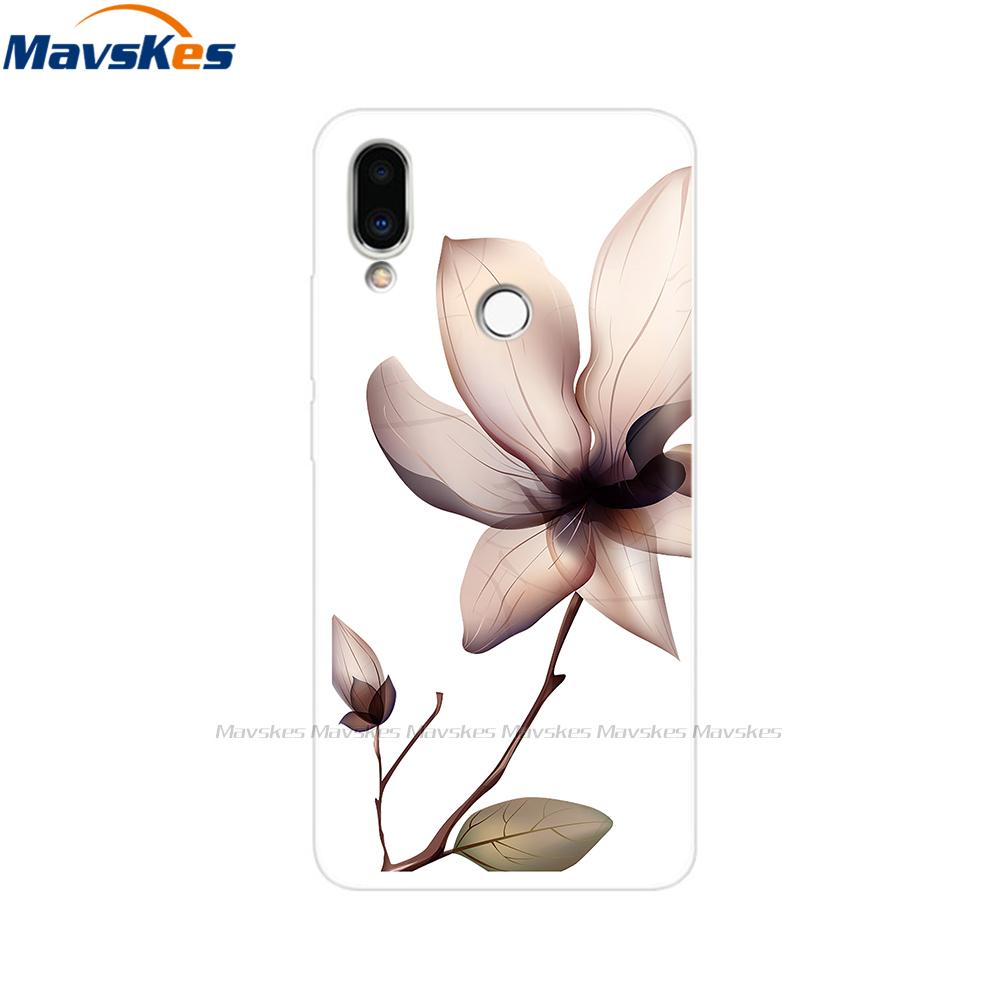 Soft TPU Case for Meizu Note 9 Cat Animal Flower Printed Protective Silicone Covers Phone Shells Bags Bumper for Meizu Note9