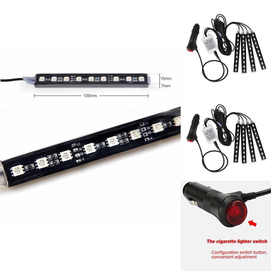 Vibrant Led Car Interior Atmosphere Lights Sound-activated Footwell Decoration