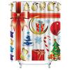 TU Festive Christmas Shower Curtain with Reindeer and Gifts Holiday Bathroom Decor Waterproof Xmas Pattern Fabric Backdrop