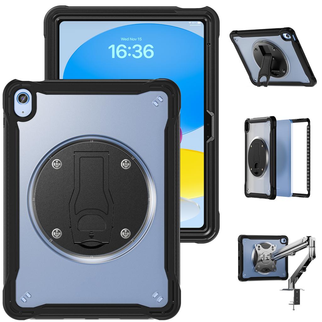 For iPad (2025)/10.9 (2022) Case Kickstand PC+Silicone+TPU Tablet Cover