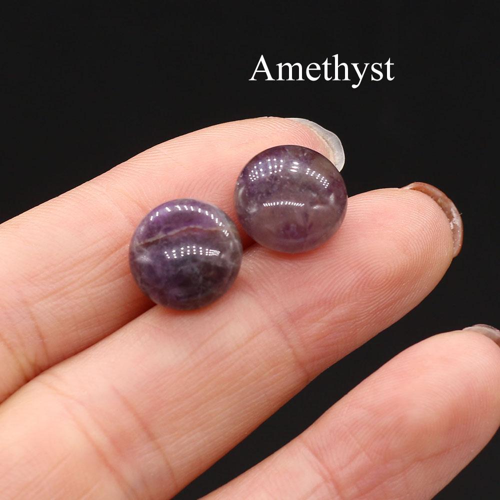 

1 пара сережок з богемським рейки з цілющими кристалами, сережки-гвоздики з унікальним енергетичним натуральним каменем, круглі дорогоцінні камені для жінок, святкові прикраси, подарунки 12×12 мм 1Pair/12×12mm