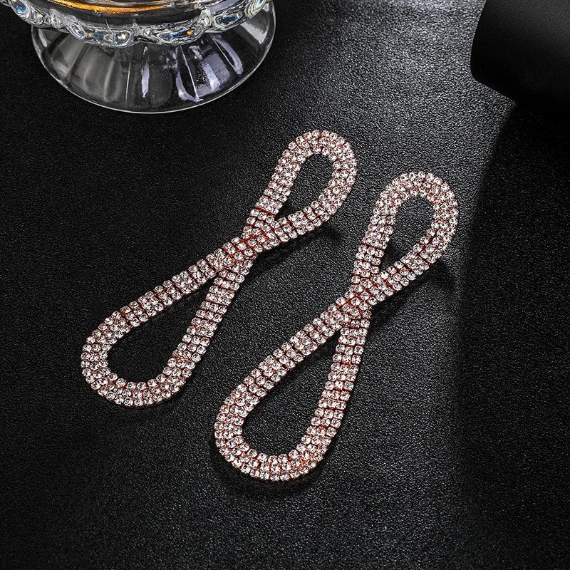 Diamond Bow Fringed Earrings, Temperament Earrings, Fashion Earrings For Women