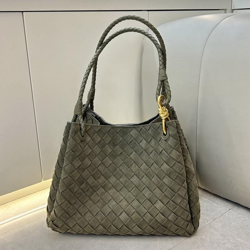 Neue gewebte Tasche aus Wildleder Fallschirmtasche Beuteltasche Gemüsekorb tragbare Umhängetasche Damen