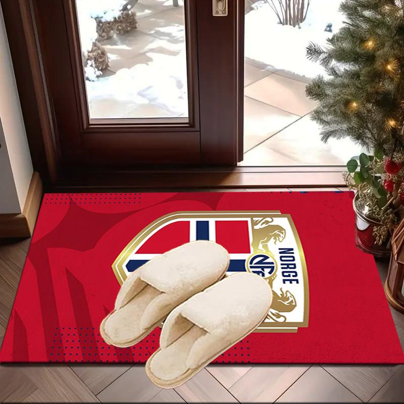 Norwegian Football Crest Area Rug Office Rug, Chair Rug, Decor Carpet Livingroom Bedroom Mat, Large Size Fan Gifts Christmas Gifts
