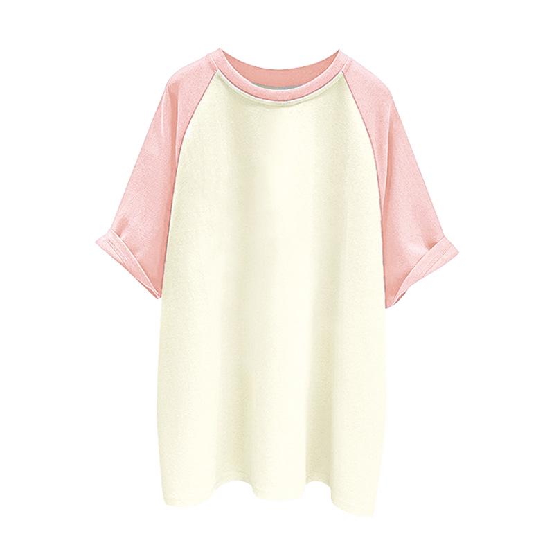 Women's Pure Cotton Raglan Sleeve T-Shirt - Trendy Color Block, Unisex Style, Custom Logo