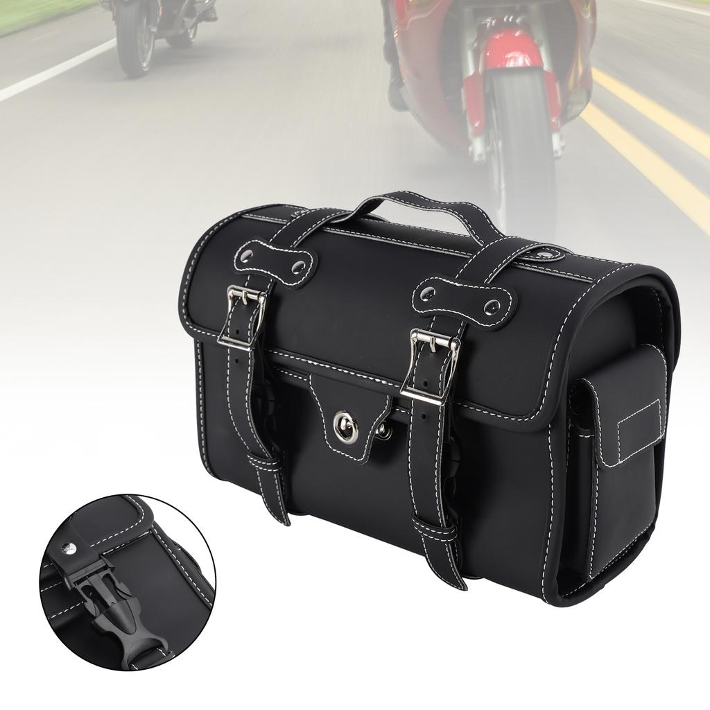 Tail Bag Pu Side Saddlebag Pannier Luggage Pouch Storage For Motorbike