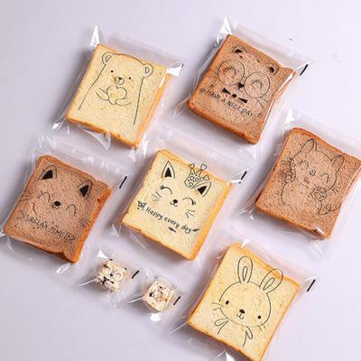 100Pcs Bread Bags Self-adhesive Fresh-keeping Plastic Transparent Bakery Bread Toast Bags Party Supplies