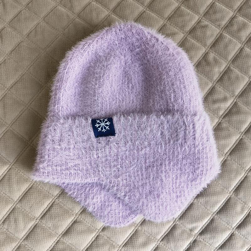 Outdoor warm knitted hats, winter wool earmuffs, men's and women's autumn and winter hats, stretch thick windproof hats, cycling hats