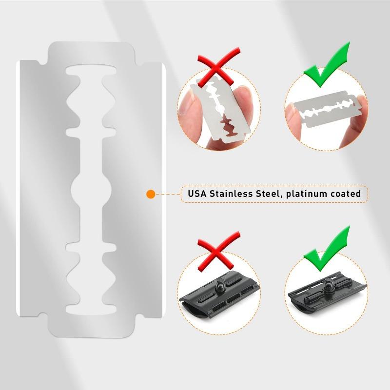 Men's Double Edge Beard Shaving Razor - Traditional Classic Safety Razor for Barber Styling Accessories Hair Grooming Kit