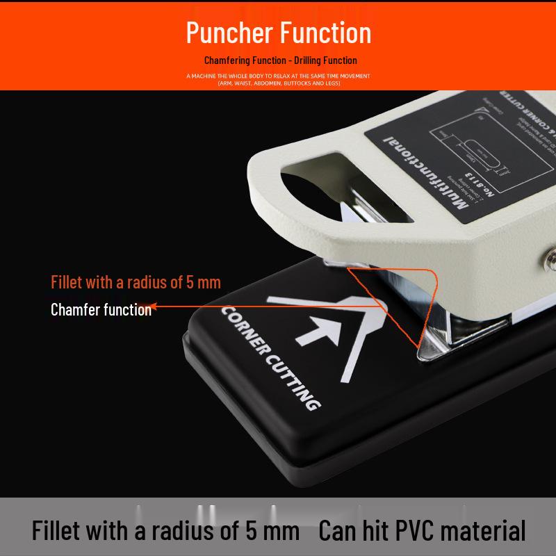 Double-Use PVC ID Card Puncher with Chamfer Pliers