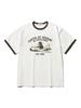 VINWUED Fighter Jet Academy Ivory/Khaki Semi-Overfit Ringer T-Shirt