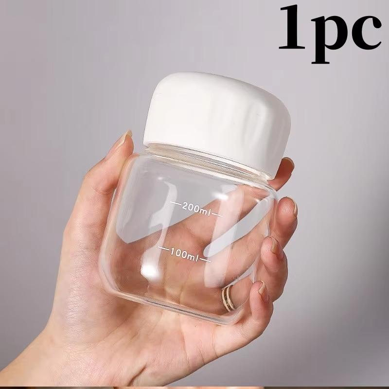 1/2PCS Petite Bouteille d'Eau 300ml Plastique Portable Anti-Fuite Mug Jus Lait Tasse à Boire avec Échelle pour Extérieur Cuisine École