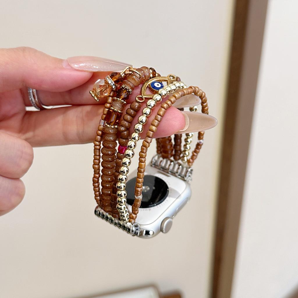Watch Strap for Apple Watch Series 10 Ultra 9 8 7 SE 6 5 4 3 2 1 46mm 49mm 45mm 44mm 42mm Eye Design Beads Bracelet Wrist Band