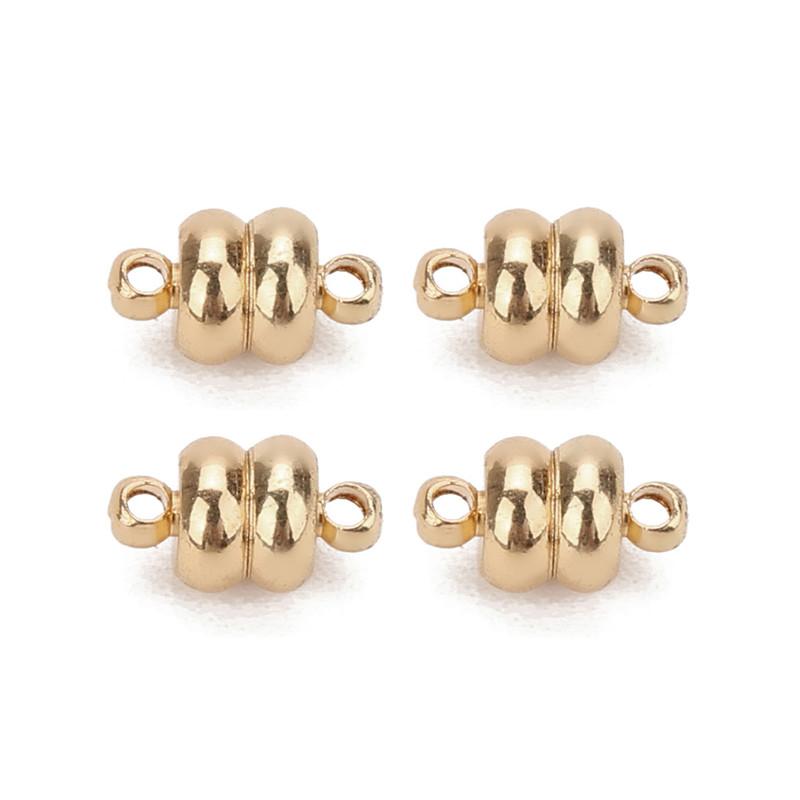 10pcs Round Copper Strong Magnetic Clasps For 7mm Leather Cord Bracelets Connectors for DIY Jewelry Making For Beginner Necklace