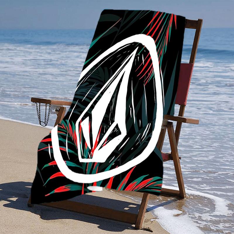 proof beach towel with a V-VOLCOM LOGO4 pattern - soft,absorbent,quick-drying,machine washable - perfect for swimming,camping,bathing