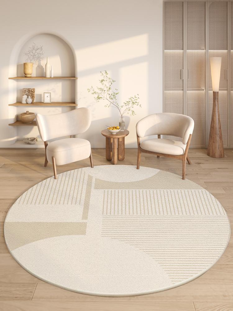 Modern Style Rugs for Bedroom Minimalist Living Room Decoration Round Anti-slip Carpet Soft Bedside Floor Mat Washable Study Rug