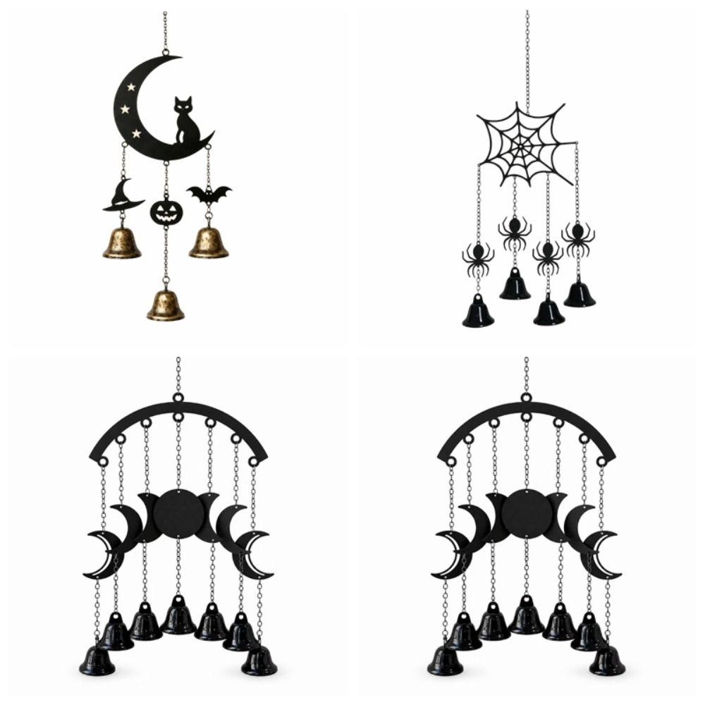 Pumpkin Halloween Hanging Bell Ornaments Spider Decorative Wind Chime Outdoor Decor