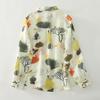 Dimanaf 2025 Blouse Women Long Sleeve Linen Vintage Blouses Shirts Thin Tops Tees Loose Floral Tees