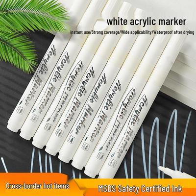 Acrylic White Marker for Journals - Waterproof, Oil-Proof, Quick-Drying, Thick Tip for Graffiti and Hand-Painting