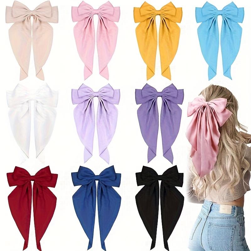 12 large bow hair clips for women, black spring hair clips, hair clips, red back headband, hair band, white ribbon