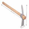 Durable Stainless Steel Hand Cultivator Wooden Handle Dual Head Garden Hoe Detachable Design Silver Garden Mattock