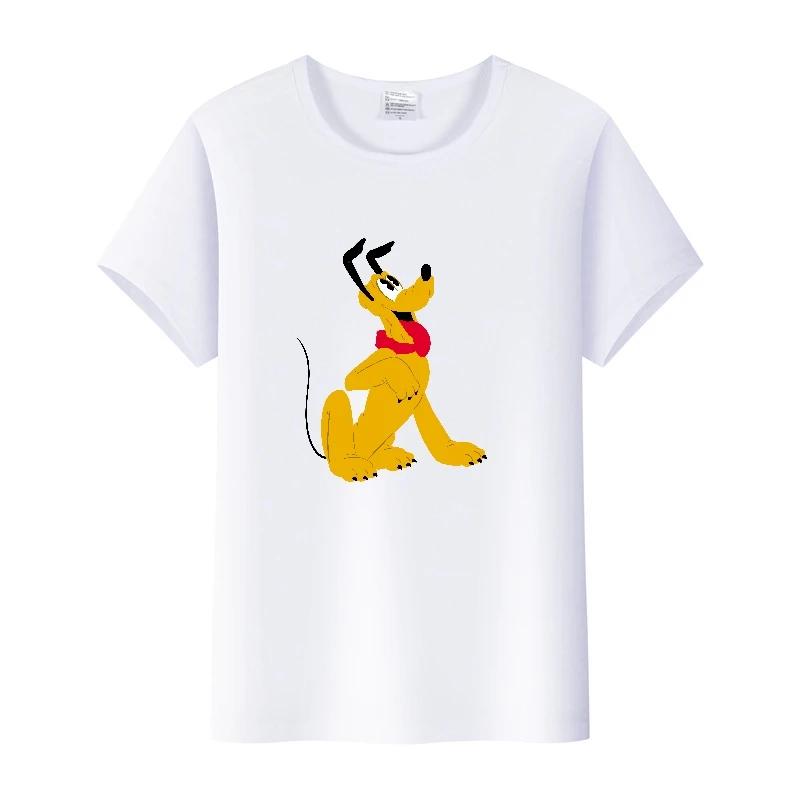 Casual Cartoon Goofy Pluto Clothes Plus Size T-shirt Summer White Tees 90S Tops Harajuku Blouses Tshirt Unisex