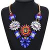 Kleine gemischte Menge Mode übertrieben kurze voller Diamant Edelstein Blume Legierung Halskette