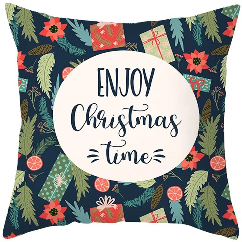 Santa Claus Snowman Schihe Tree Town Christmas Decoration Pillow Set bedroom Sofa restaurant car pillow sleeve  pillow case