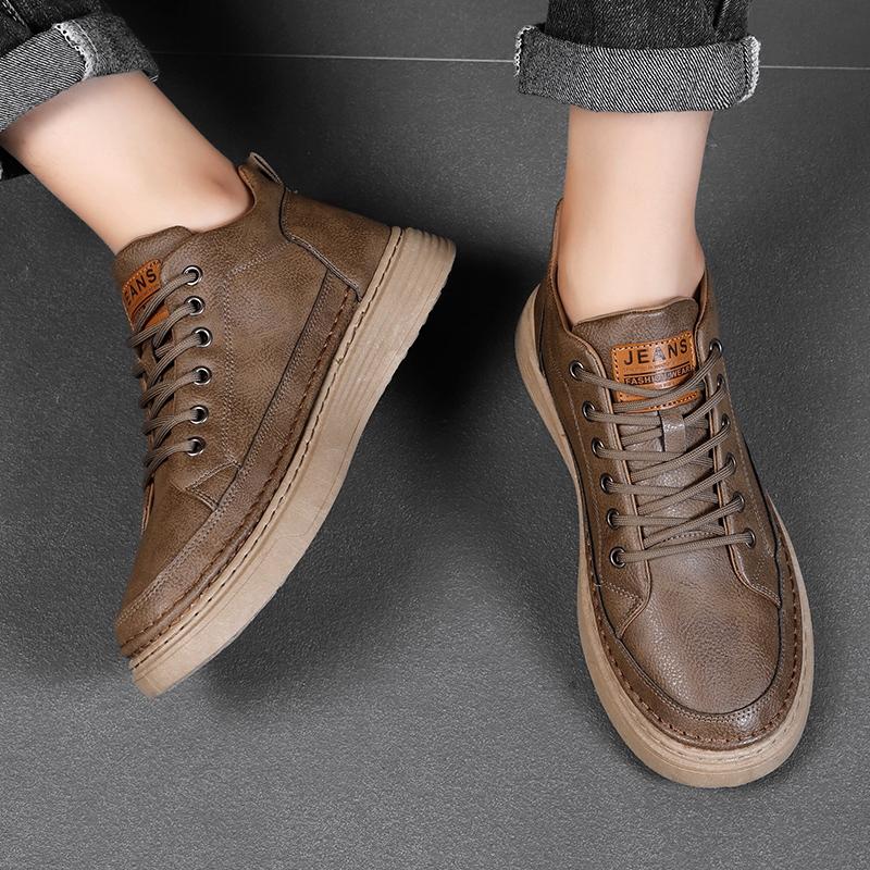 Pantofi Casual pentru Bărbați Piele PU Adidași Confortabili Pantofi Plați Antiderapanți Pantofi de Modă de Toamnă pentru Condus Mocasini de Gală