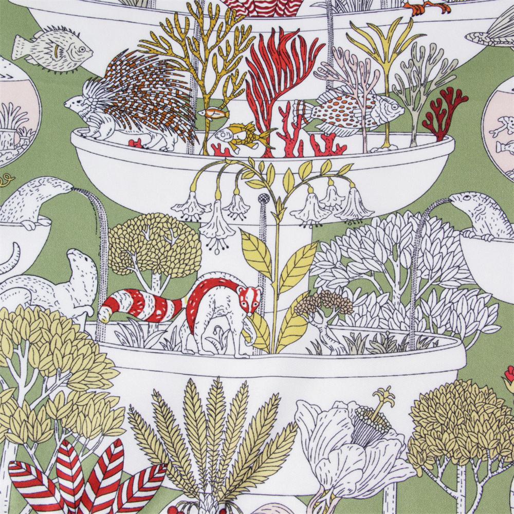 Brand Silk Scarves Animals Printed Twill Silk Scarf Women Shawls Luxury Design Hijab Fashion Square Curled Scarf Neckerchief