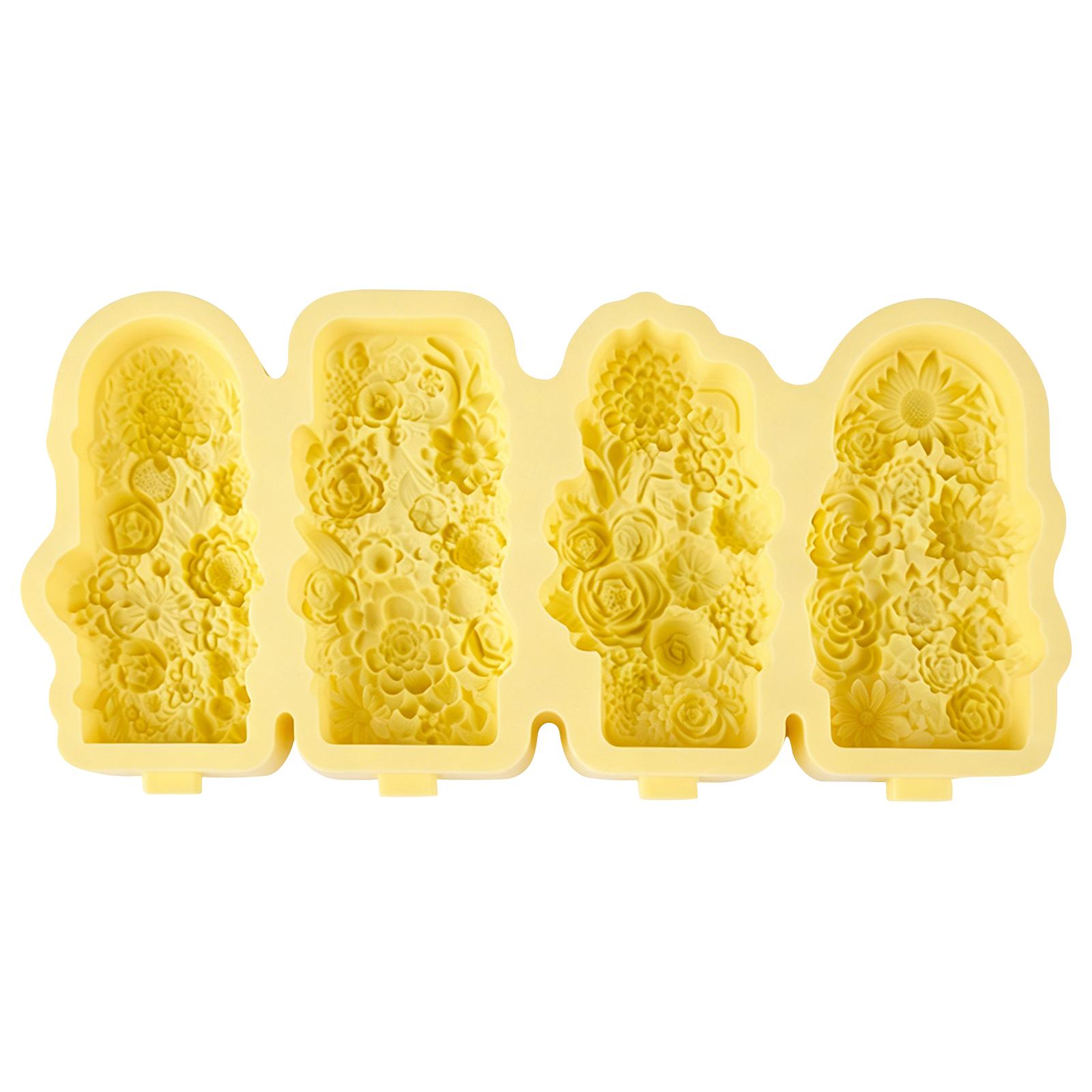 

Silicone Ice Pop Mold Set for Homemade Frozen Treats Flexible Non-Stick Reusable Ice Cream Molds with Lids and Sticks for Easy Removal and Cleaning One Size жовтий