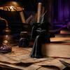Decorative Witch Gift for Collectors Faceless Black Shelf Sitter Figurine, 3D Printed Wizard Statue with Dark Fantasy Desk Ornaments Office Wand Spell