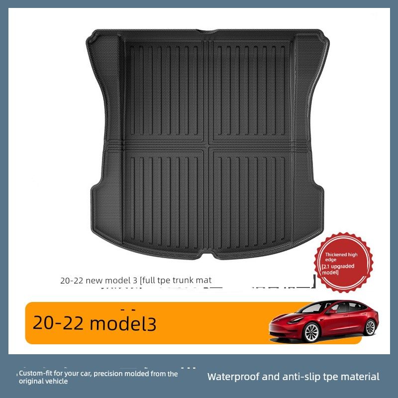 20-22 Model 3 Special Tpe Car Floor Mats, Front and Rear Trunk Mats, Lower Trunk Mats, Waterproof