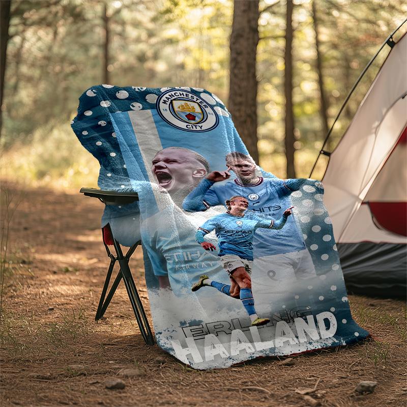 1pc Haaland13 Theme Blanket - Digital Print, Polyester, Cozy for All Seasons, Perfect for Outdoor, and Travel