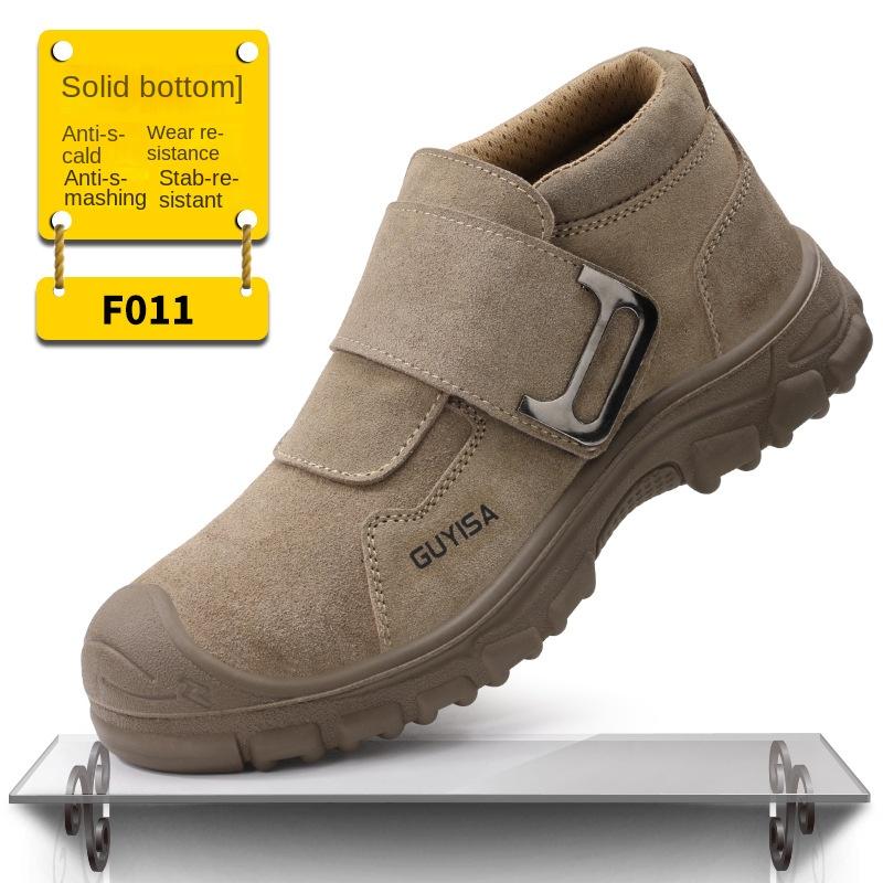 Labor Insurance Shoes Anti-smashing and Anti-piercing Anti-velvet Anti-scalding Welder Shoes Wear-resistant and Non-slip Steel Head Shoes