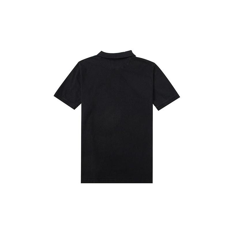 Timberland Solid Color Button Short Sleeve Polo Shirt Men tops Black A6R29001