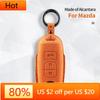Interior Mouldings Alcantara Suede Car Key Case Cover For Mazda CX50 CX60 CX90 2 3 5 6 CX3 CX5 CX7 CX9 CX8 Keychain Remote Prote