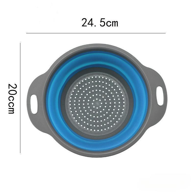 Silikonový skládací koš na zeleninu Skládací mycí odkapávač s rukojetí filtr na ovoce a zeleninu